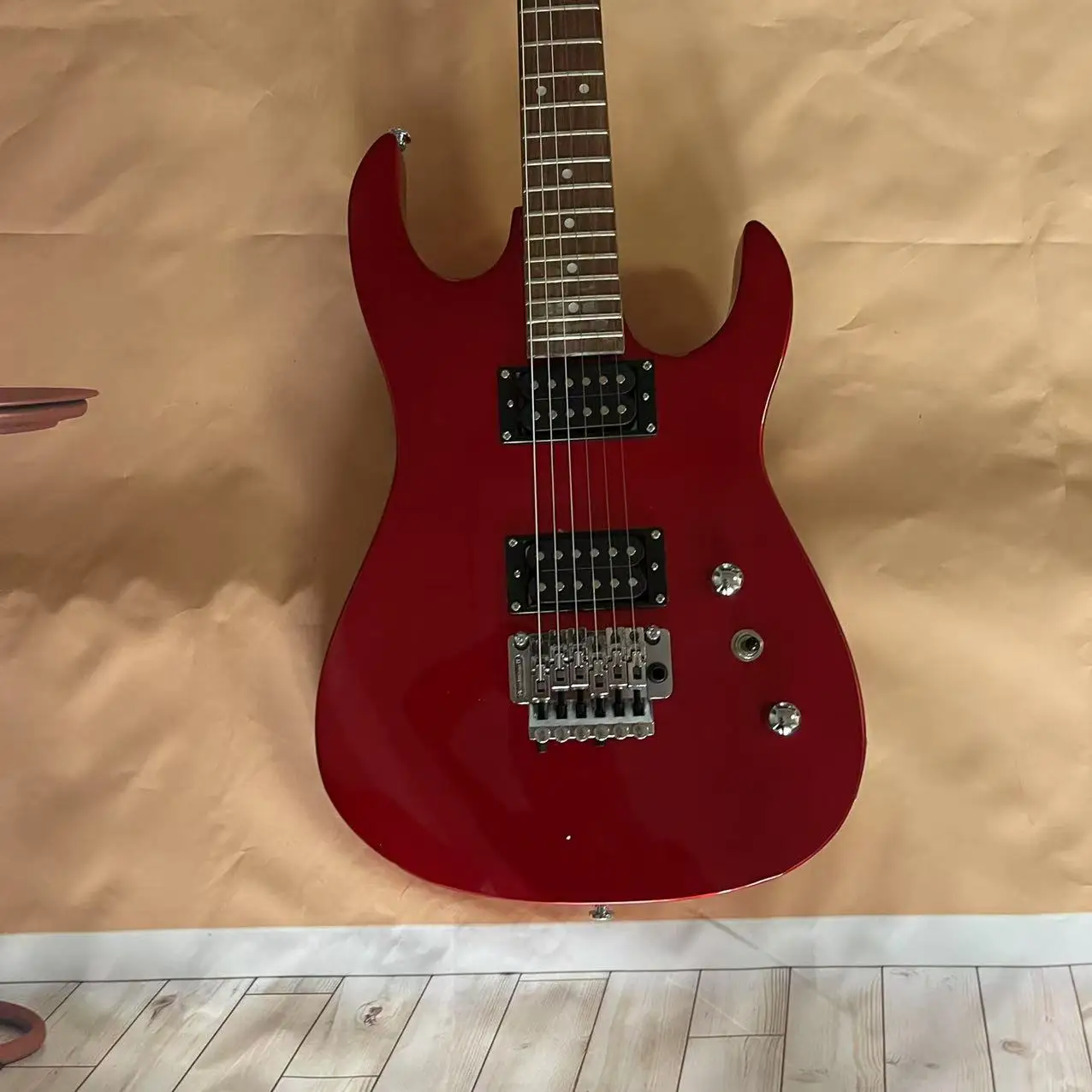 6-chord BC metal red electric guitar, factory real picture, in stock