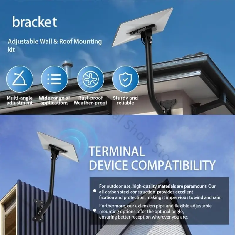 96BA Outdoor-Stützhalterung, verstellbare Wand- und Traufhalterung mit gebogenem Metallarm und Hardware für Mini-Positionierung – Detail 3