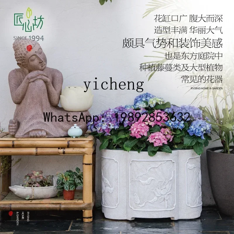 

A1 large flower pot outdoor garden entrance balcony creative flower tank ornament
