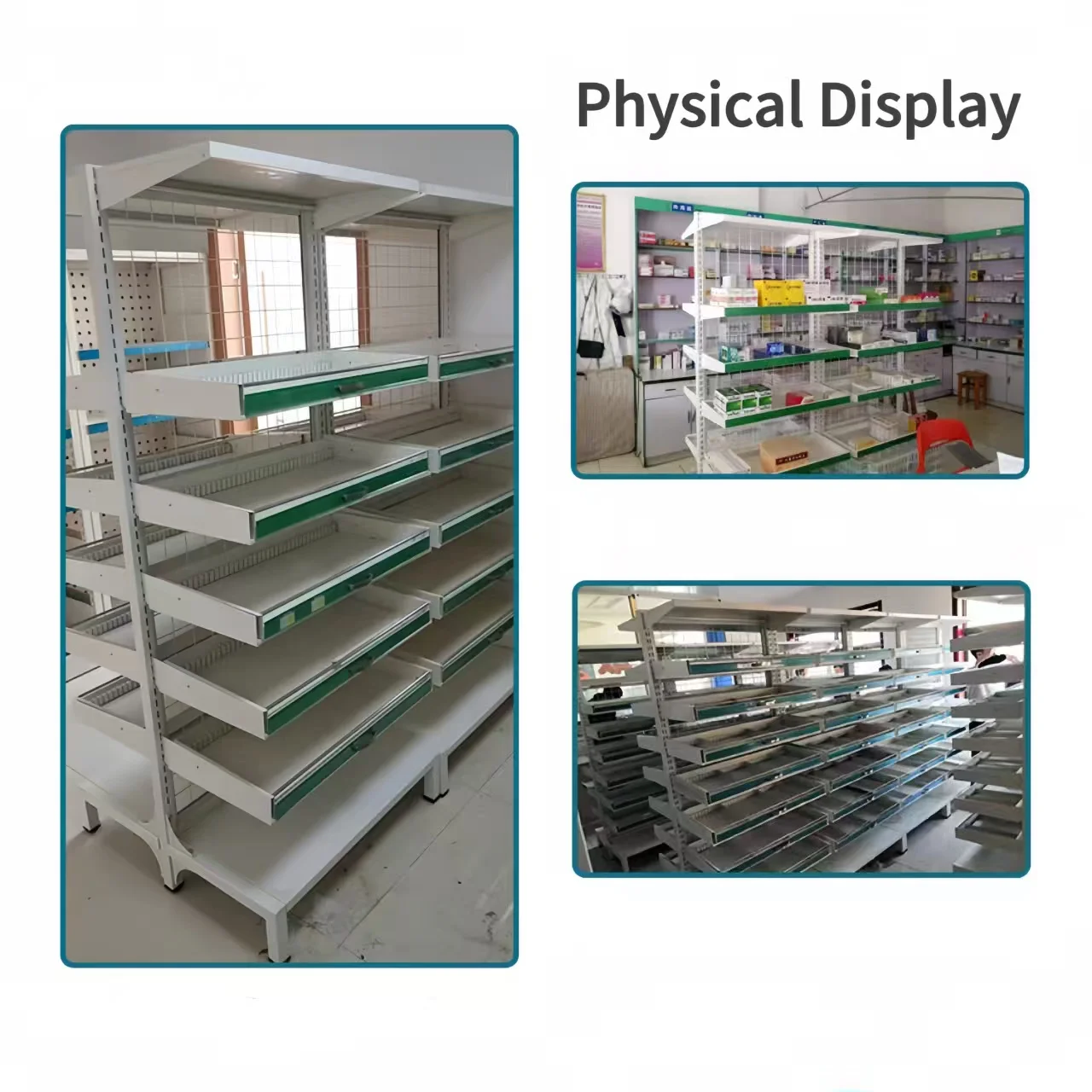 Metal Medicine Pharmacy Medicine Shelf with Cabinet for hospital,pharmacy,experimental site,