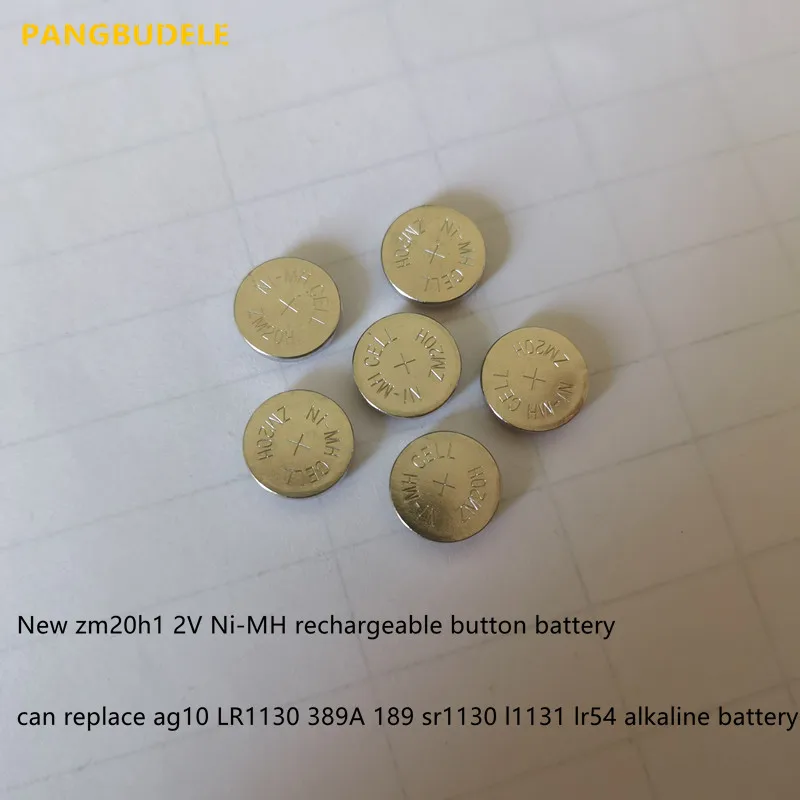 New zm20h1 2V Ni-MH rechargeable button battery can replace ag10 LR1130 389A 189 sr1130 l1131 lr54 alkaline battery