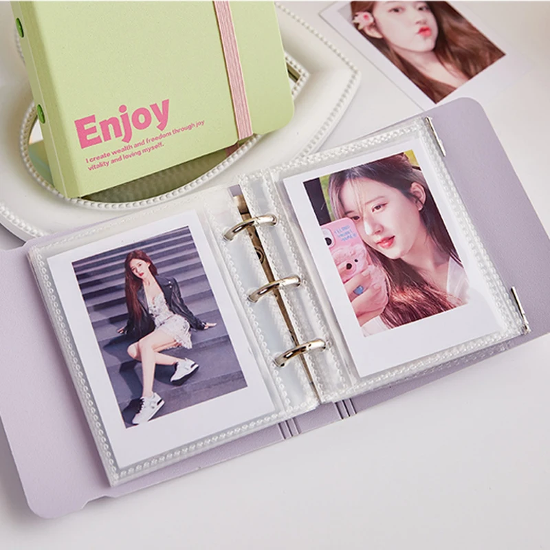 Ins Style Fresh 3 Inch Mini Photo Album Loose-Leaf Refillable Card Holder for Kpop Photocards & Instax Pictures
