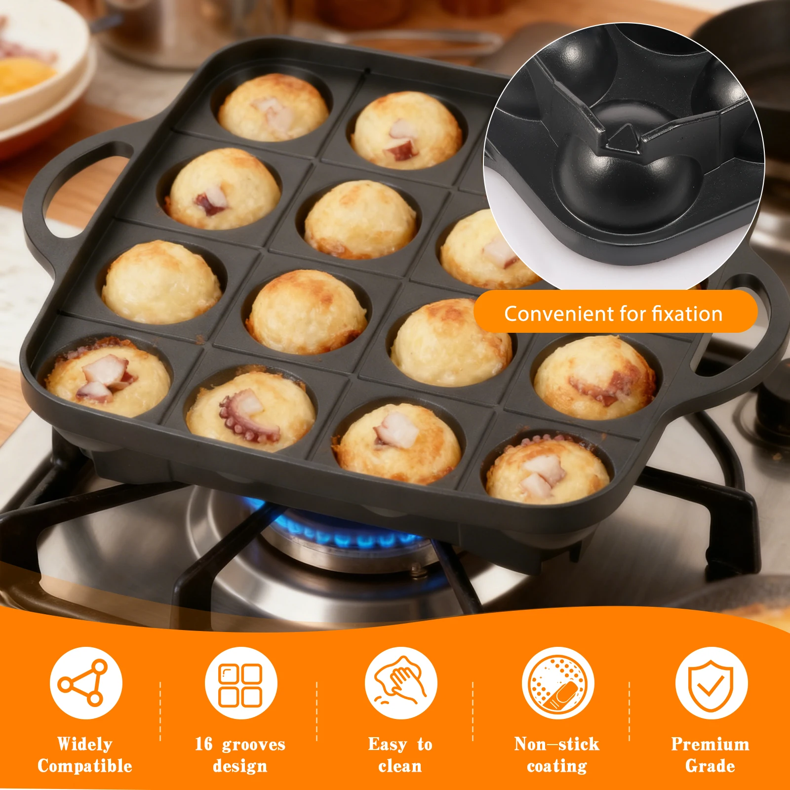 7/16 Fori Cottura Della Torta - Takoyaki Pan Cast recensione e prezzo