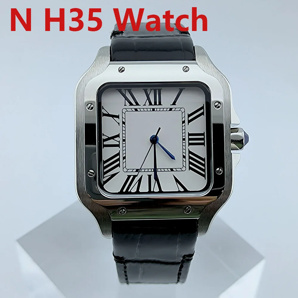 N H35 Watch N H35 dial Square Dial Roma Dial Watch Case Folding Buckle Square Case fit N H35 N H36 movement Watch accessories