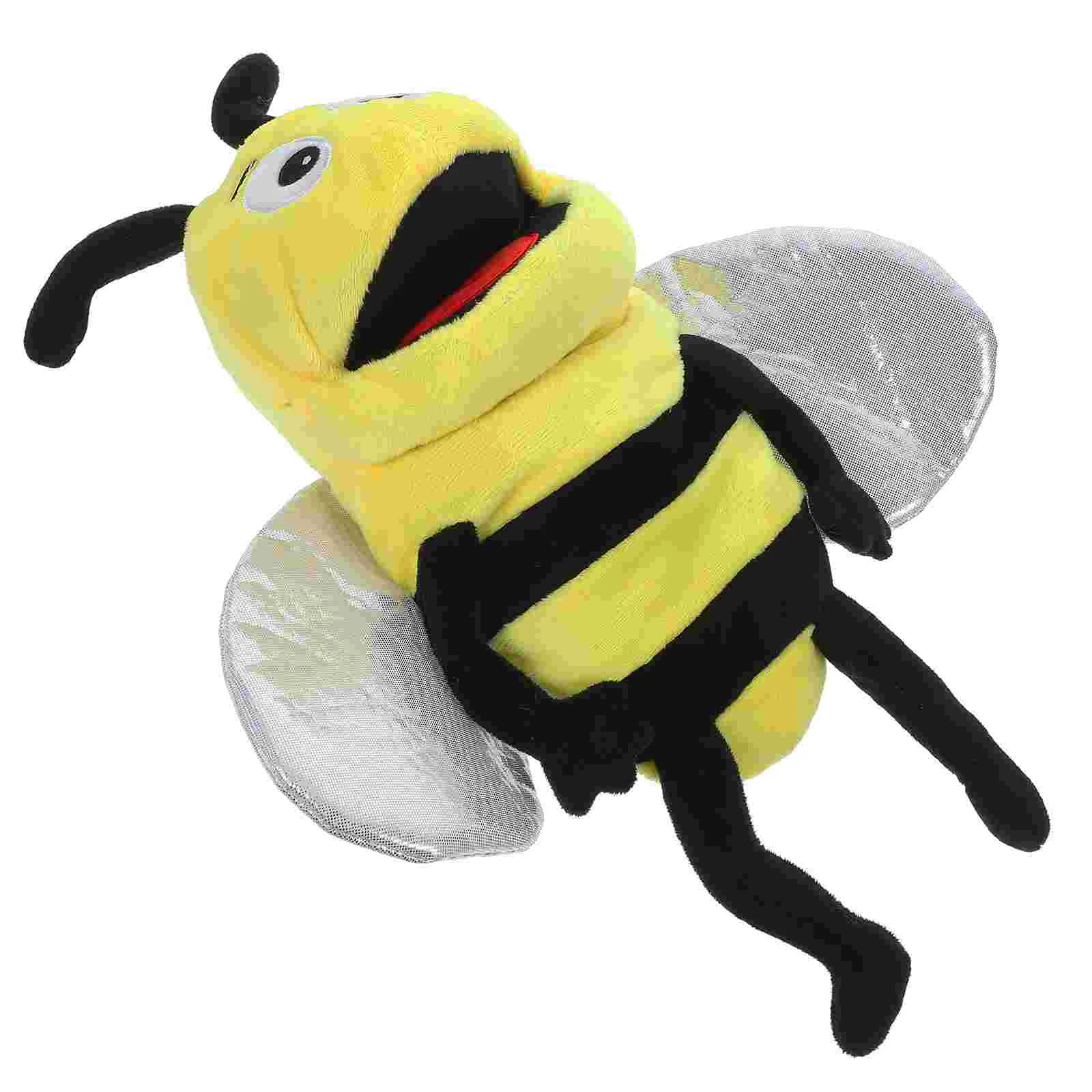 Bee Hand Puppet Early Educational Toy Props Simulation Animal Model Plush Story Telling