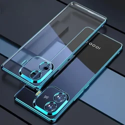 Luxury TPU Plating Slim Case For VIVO iQOO Z9 Turbo+ Transparent Soft Silicone Protective Back Cover For iQOOZ9Turbo Plus