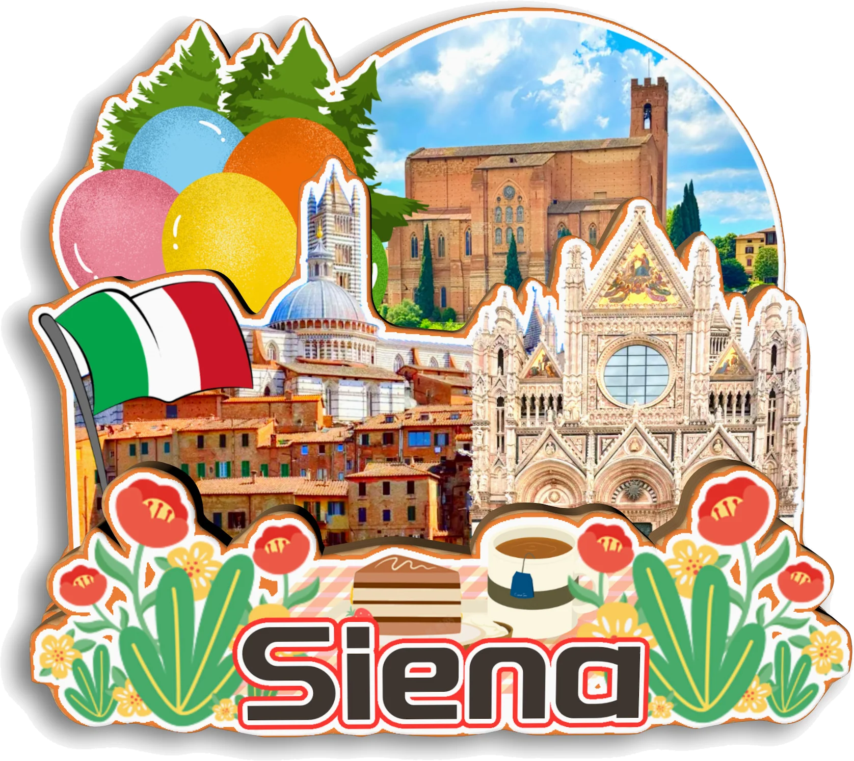 Florence Siena Italy Fridge Magnet Travel Souvenir Gift Handmade Decorative Refrigerator Sticker Home Decoration