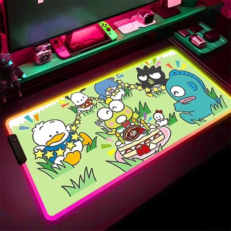 

RGB LED Mouse Pad Gaming Mat PC Accessories Mousepad Desk Mat K-kero K-kero K-keroppi Non Slip Extended Pad Rubber Keyboard Pad