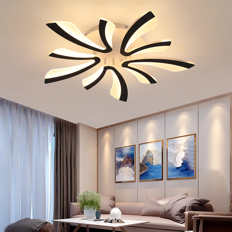 Modern Interior Acrylic Ceiling Lamp Pendant Lamp Living Room Bedroom Led Chandelier Decor Lighting Fixtures Dimming With Remote