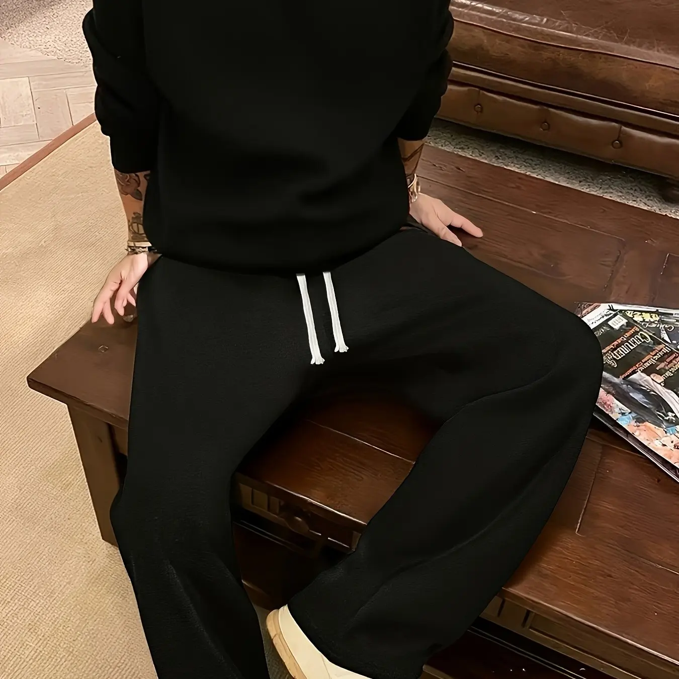 Damskie spodnie dresowe plus size z polaru na jesień i zimę, ciepłe, codzienne, luźne, stylowe i uniwersalne, streetwearowe, modne, oversize.