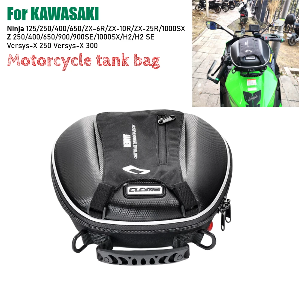 For KAWASAKI Ninja 400 650 Z900 400 ZX-6R ZX10R ZX25R 1000SX Versys-X 250 300 Motorcycle Tank Bag Navigation Quick Lock Luggage