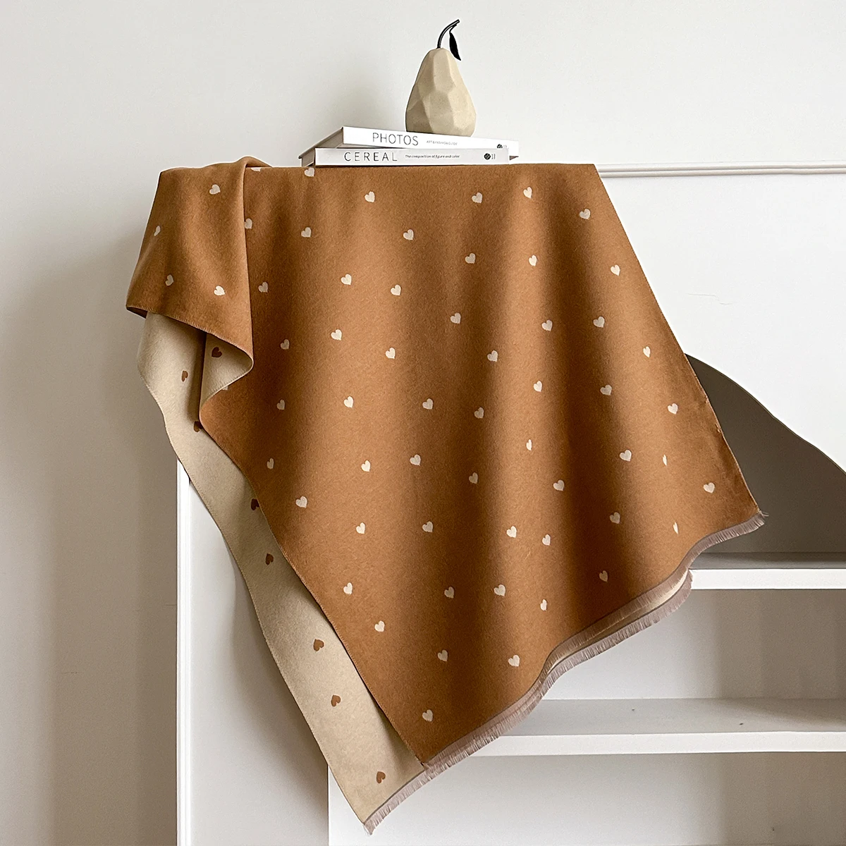 高級ブランドの冬模造カシミヤハートスカーフ女性のためのショール女性パシュミナポンチョ厚く暖かい Bufanda Echarpe ファム