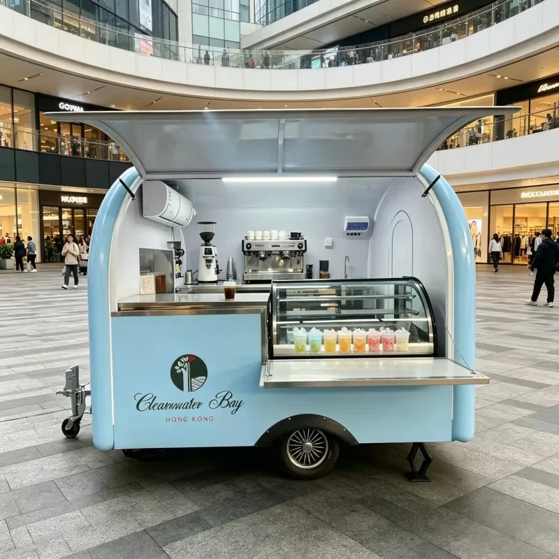 2025 Small Business Trade Street Food Machines  Ice Cream Trailer Hot Dogs Cart Coffee Cart Mobile Bars Mini Food Truck Custom