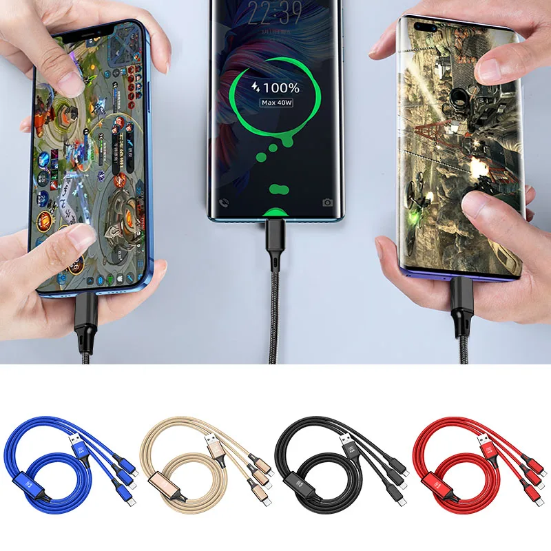 Car Styling 3 In 1 Type C Lightning Micro USB Fast Charging Cable For Audi A1 A2 A3 A4 A5 A6 A7 A8 Q1 Q2 Q3 Q4 Q5 Q6 Q7 Q8 TT S5