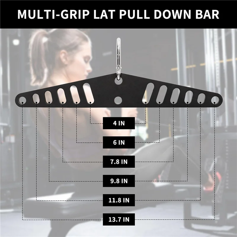 

B72A 2X Multi-Grip LAT Pull Down Bar For Home Gym Fitness Spreader Plate LAT Pulldown Attachments System Cable Machine Handle