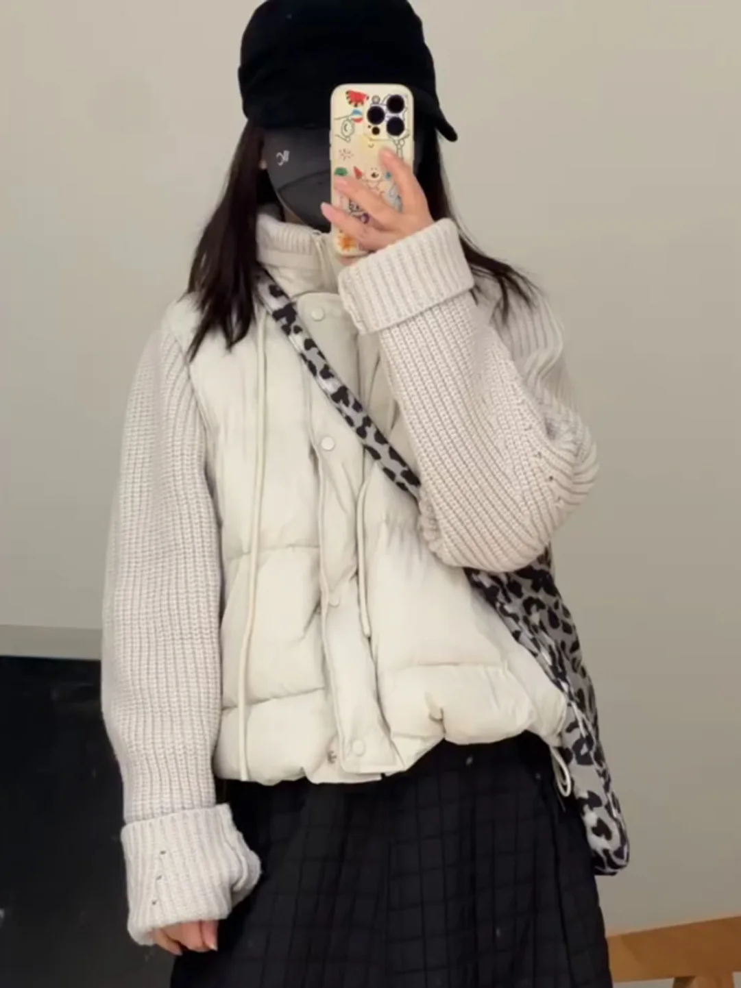 

Fashionable Knitted Patchwork Sleeve Stand Collar Cotton Jacket Thick Outerwear Anti-Aging Versatile Long Sleeve Korean Style