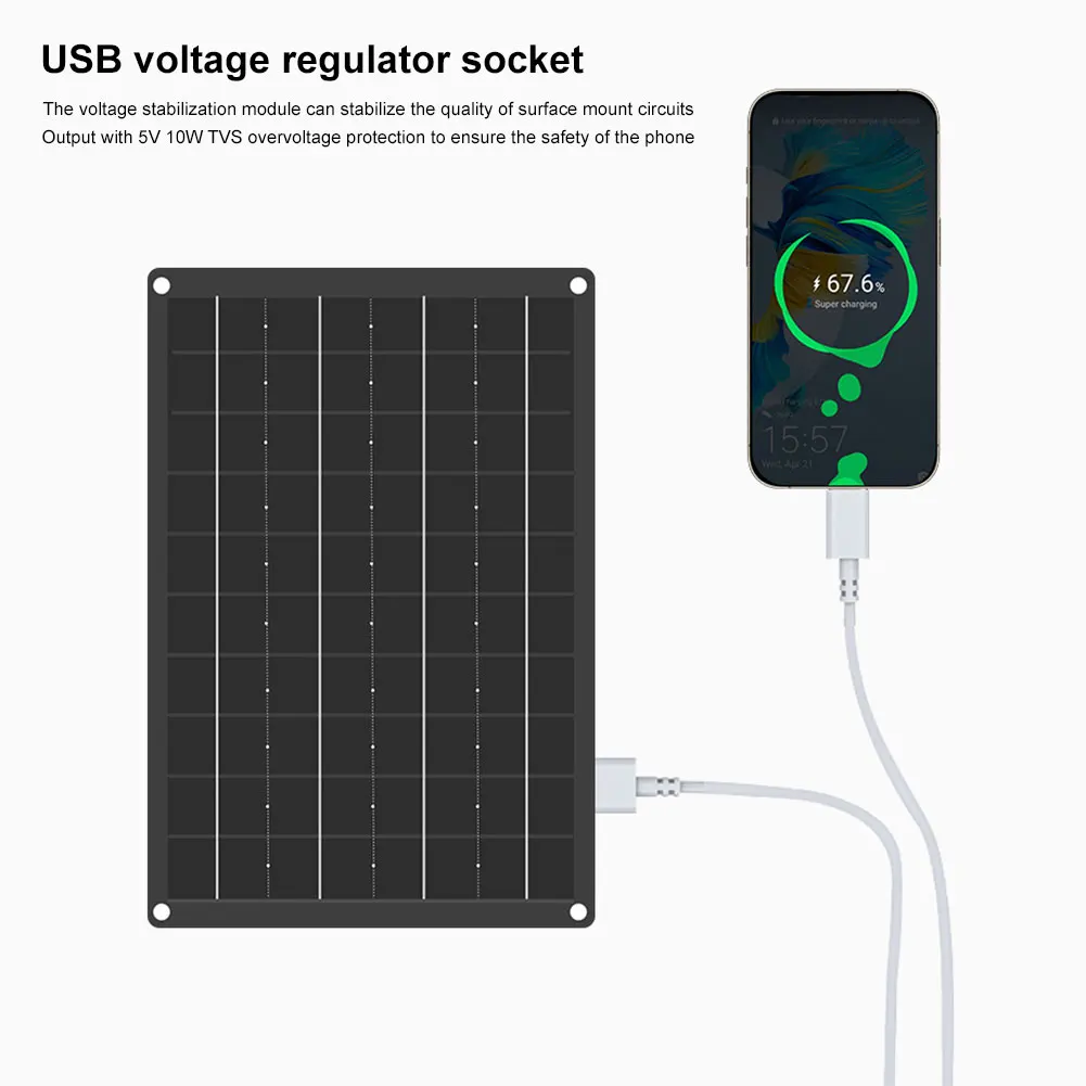 USB 태양 전지 패널 충전기 18V 10W 미니 태양 전지 패널 경량 휴대용 태양 전지 패널 키트 방수 태양 전지 패널 전화 전원 바