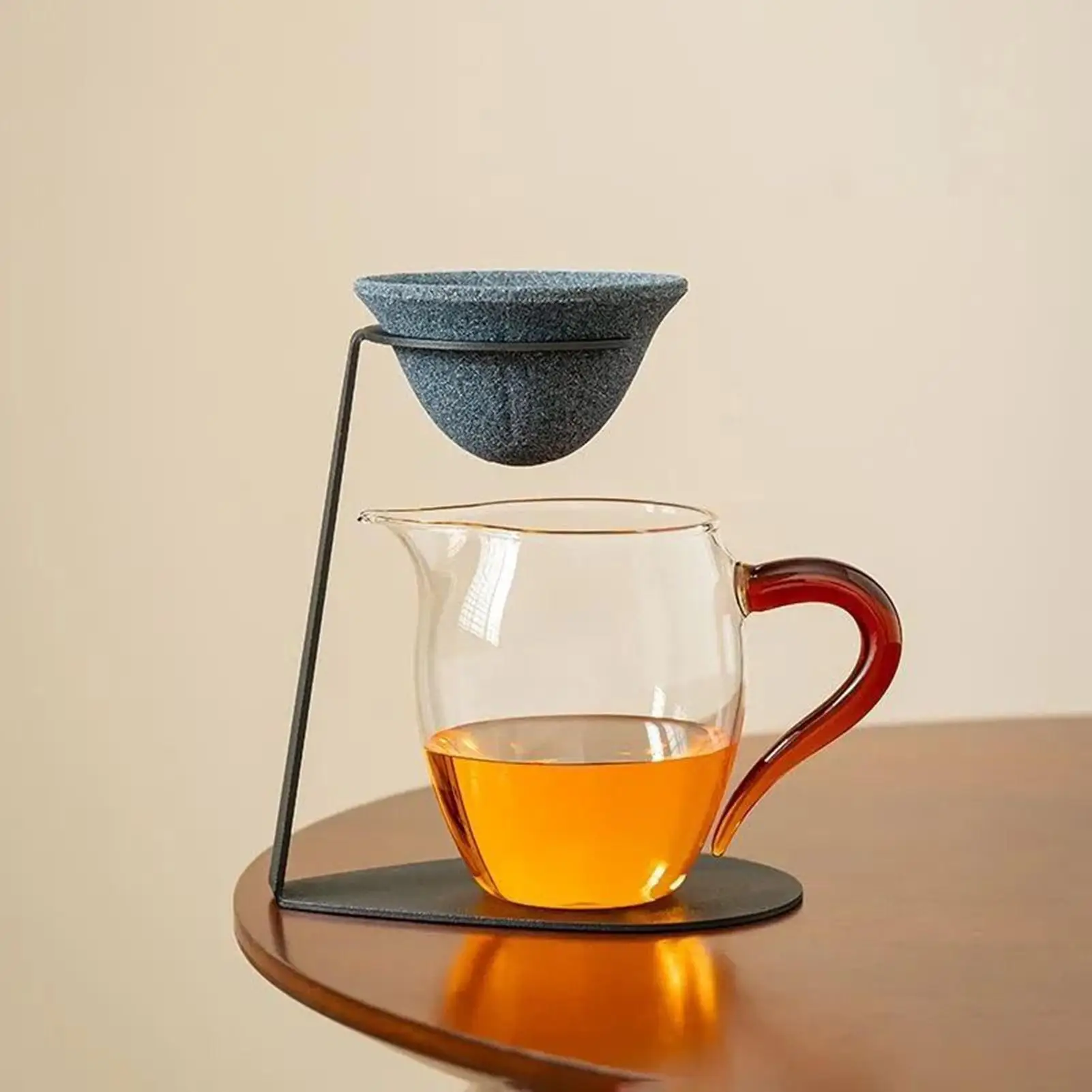 Non-porous tea filter, tea set accessories, Ceramic Coffee Strainer With Stand, coffee filter, reusable coffee drip filter