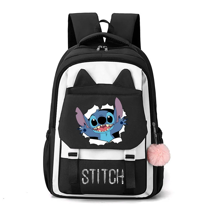 

Новый Модный женский рюкзак Disney Stitch, школьный ранец высокого качества, мультяшный Универсальный вместительный для девушек, для отдыха и путешествий