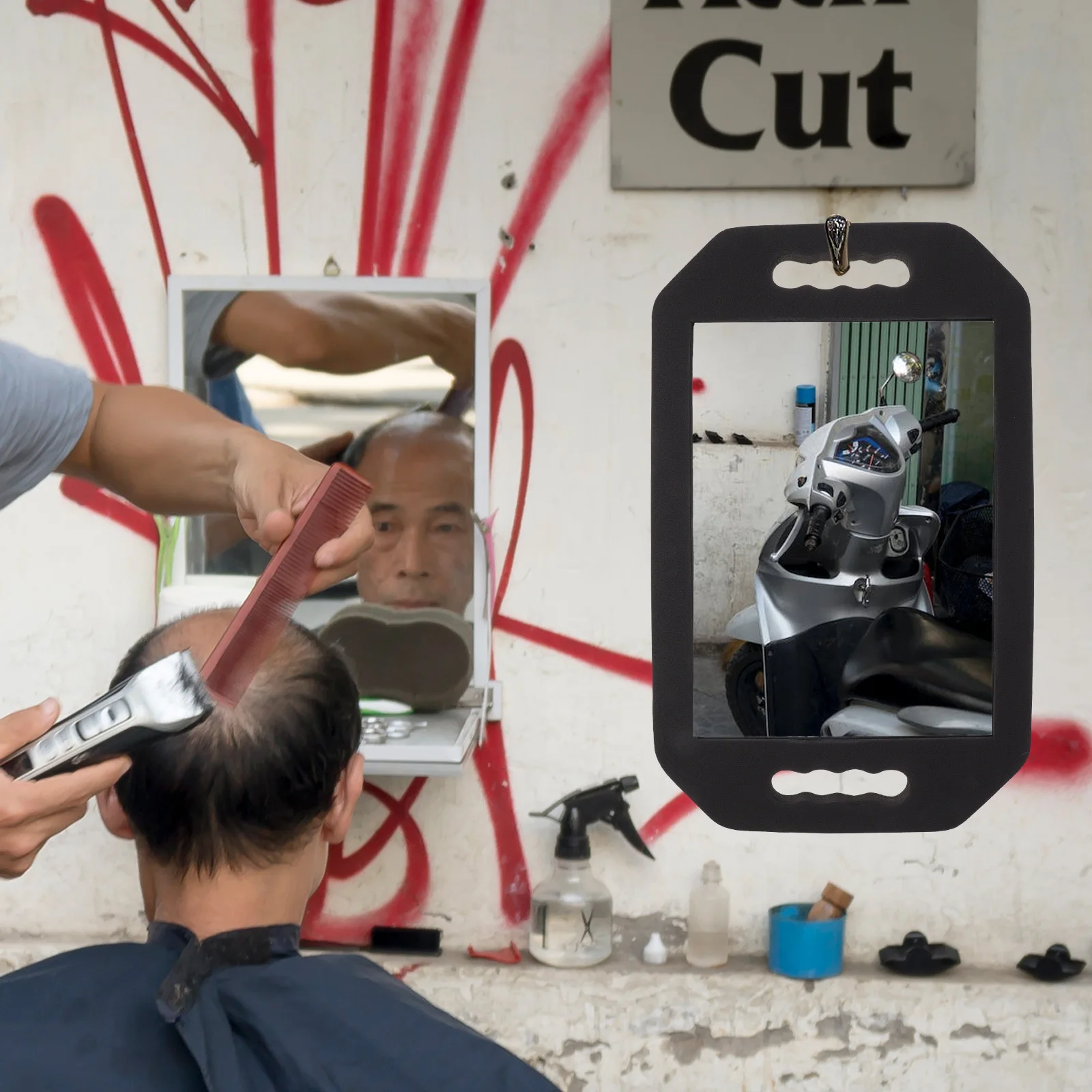 

Square Shape Drop-Resistant Makeup Mirror Durable Eva Frame Non-Deformable Bathroom Vanity Mirrors for Barbershop