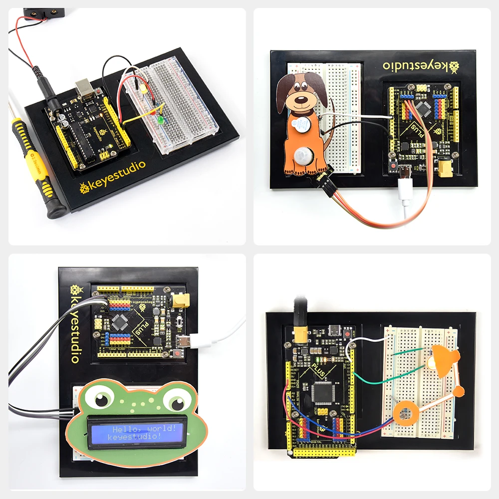 Keyestudio ABS Holder Base-Plate Experimental Platform Use For Arduino UNO R3 MEGA 2560 400 Points Breadboard Fixation