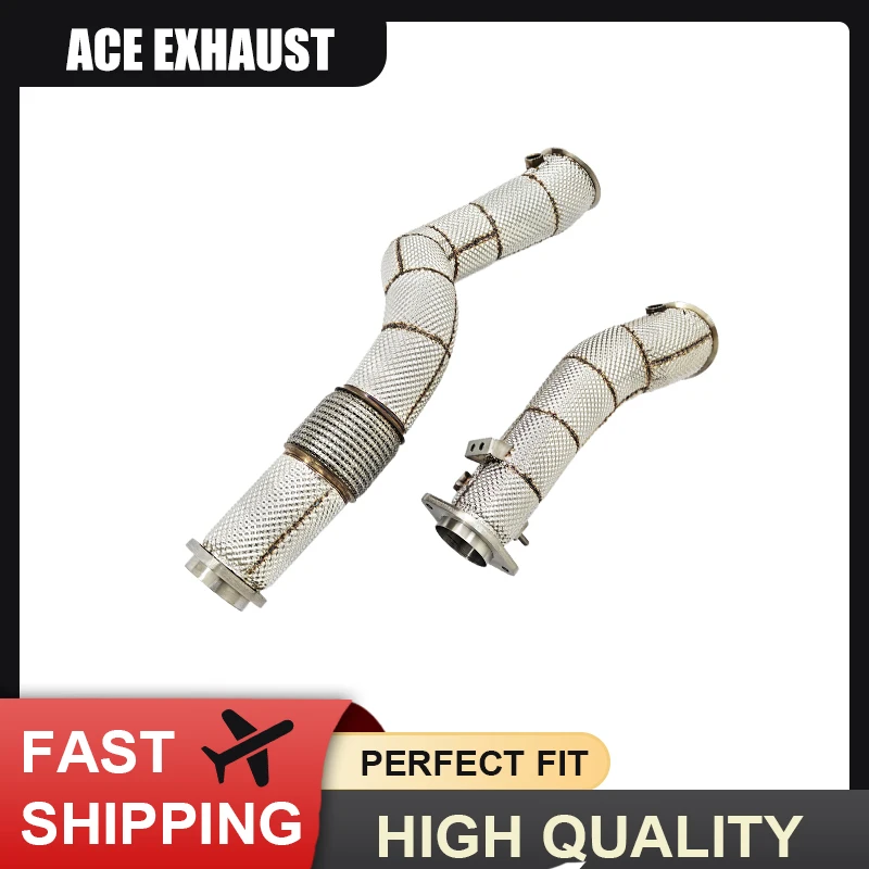 

ACE Hot Sale Exhaust Decat Catless Downpipe For BMW G80 M3 G82 M4 G87 M2 G8X Exhaust Header with Heat Shield Exhaust Pipe