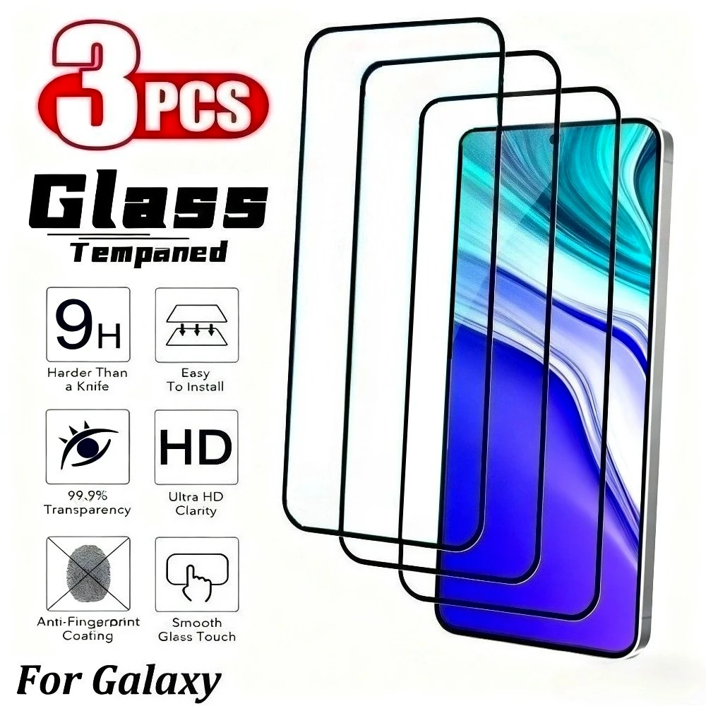 3Pcs Ultra HD Screen Protector For Samsung Galaxy A56 A55 A36 A26 A16 A07 Tempered Glass for Samsung A15 A17 A25 A33 A53 A54 A73