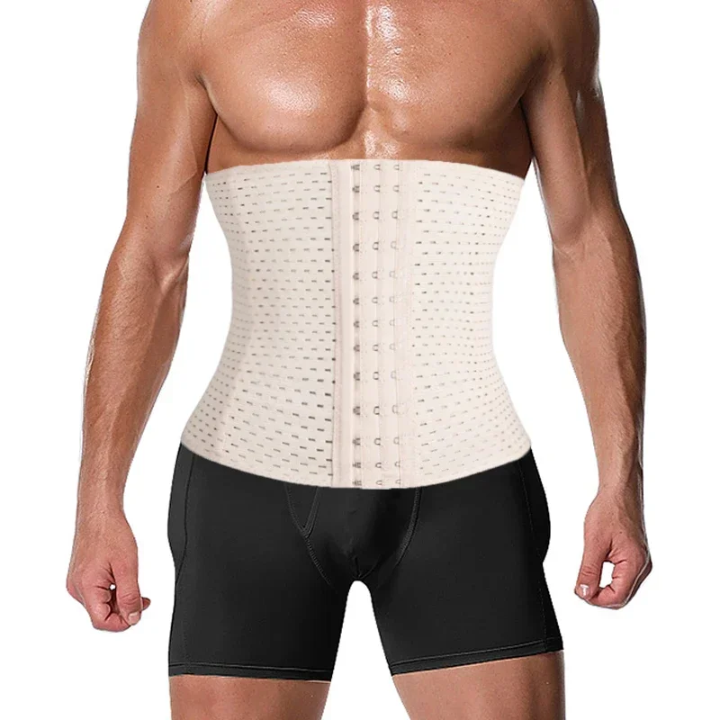 Taille Unterstützung Taille Trainer Korsett für Männer Bauch Reduzierer Abnehmen Gürtel Hohe Kompression Modellierung Gurt Gym Workout Gürtel Faja – Detail 3