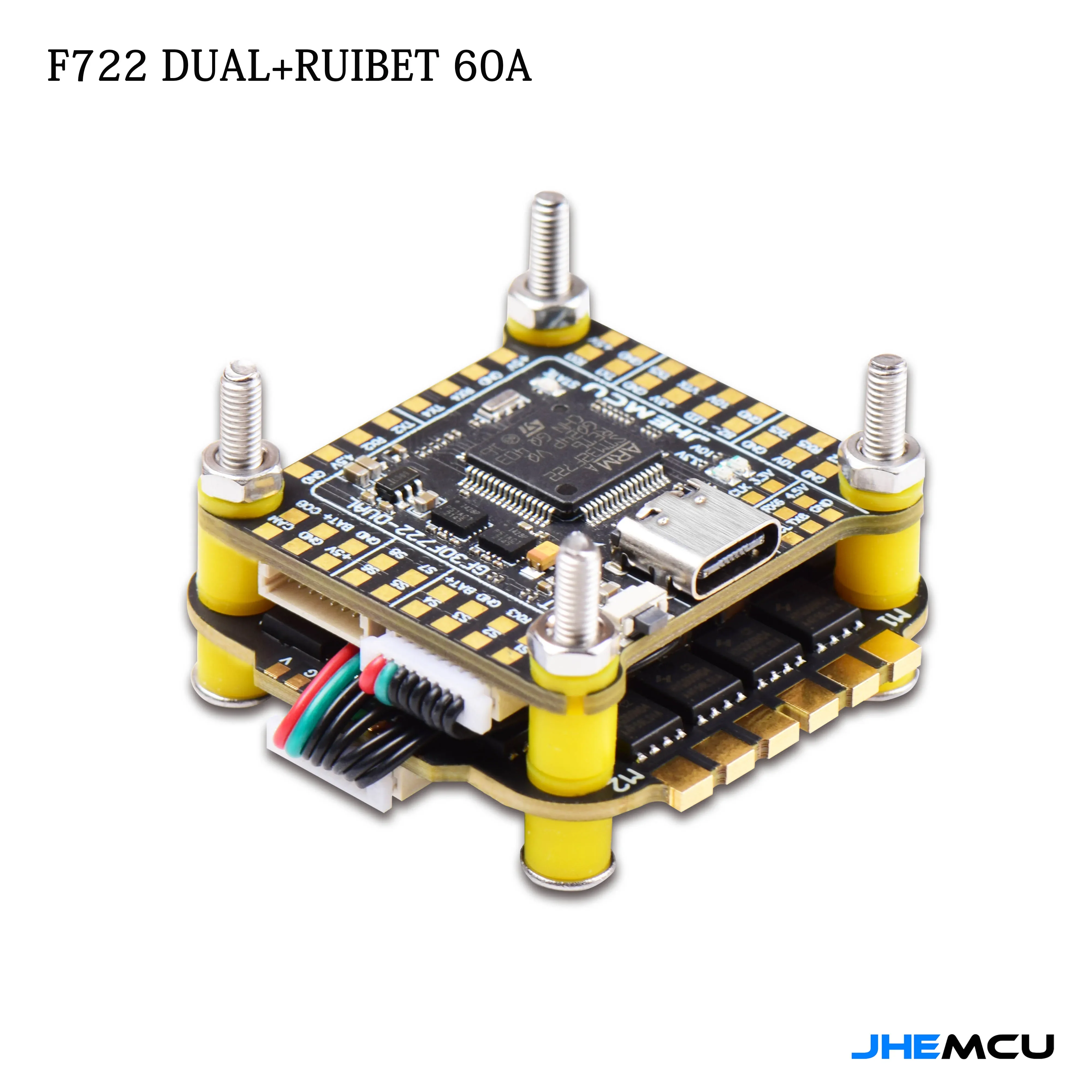 

JHEMCU F7 F722 Flight Controller 60A 4in1 ESC Stack 3-6S, 30.5x30.5mm for FPV Freestyle Drone, Plug and Play Upgrade, Betaflight