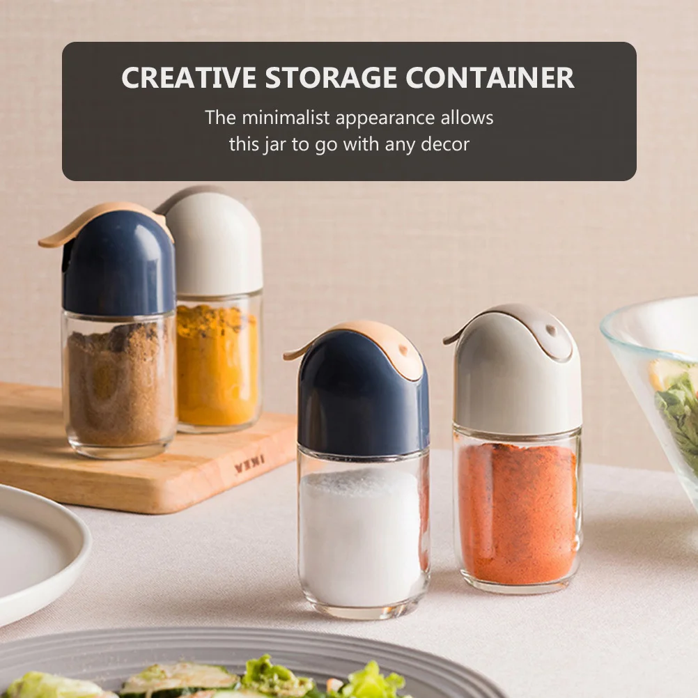 

1Pcs Kitchen Seasoning Jar Portable Spice Container Transparent Creative Condiment Storage Bottle Multipurpose Use