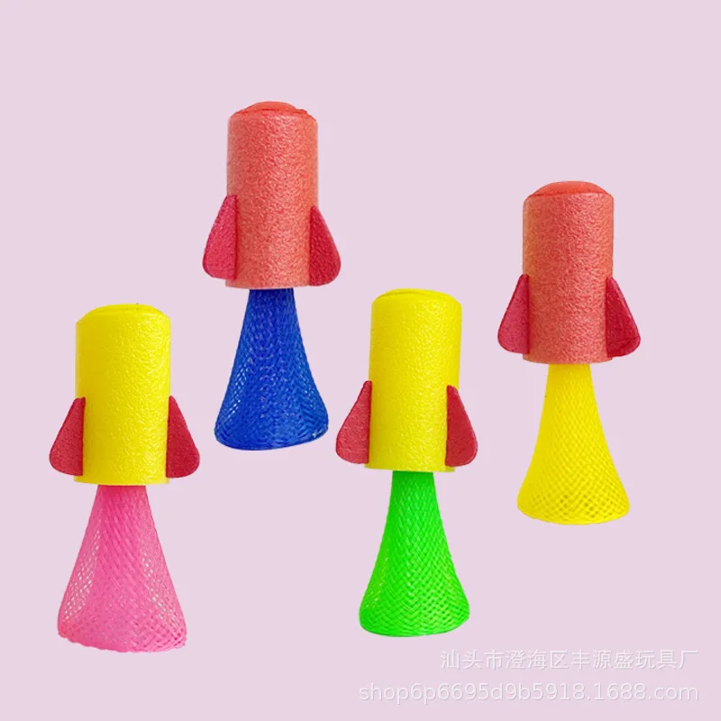 10Pcs Children's Bouncing Rocket Jumping Elf Toys Novelty Funny Finger Rocket Spring Launcher Bouncing Rocket Toy Gifts