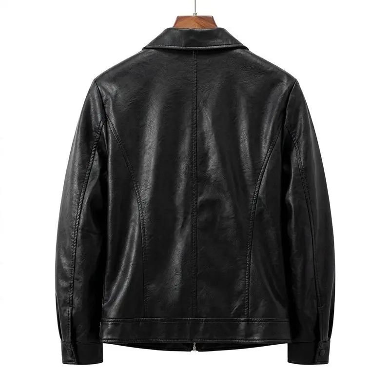 Fashionable 3D Stand Collar Biker Jacket Women's Casual Workwear Leather Coat Thick Synthetic Leather Regular Length O2O Sales