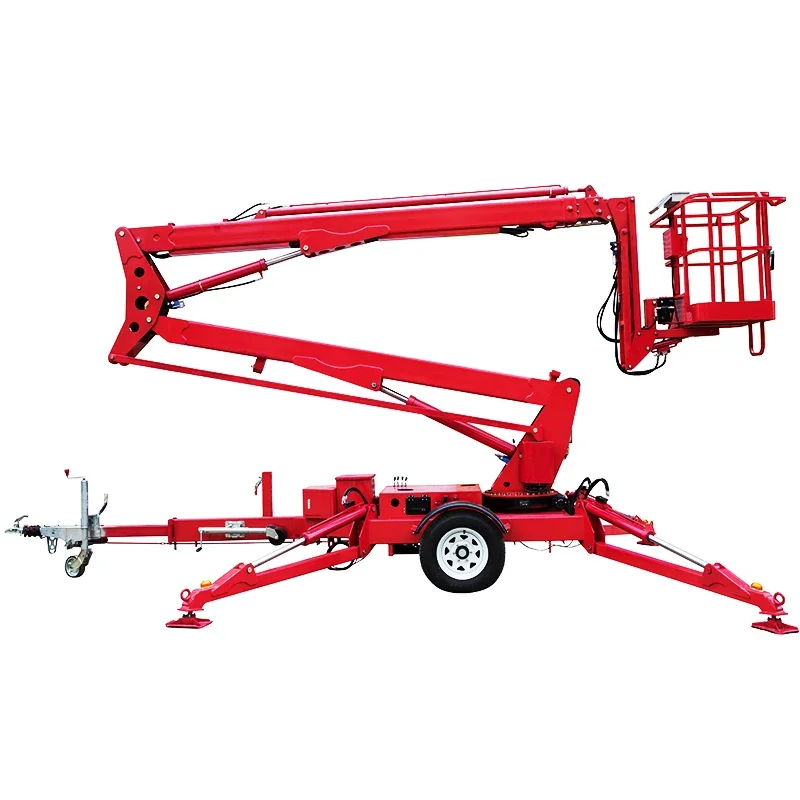Portable Lifter Telescoping 12m-24m Aerial Trailer Towable Manlift Tow Behind Small Boom Man Lift