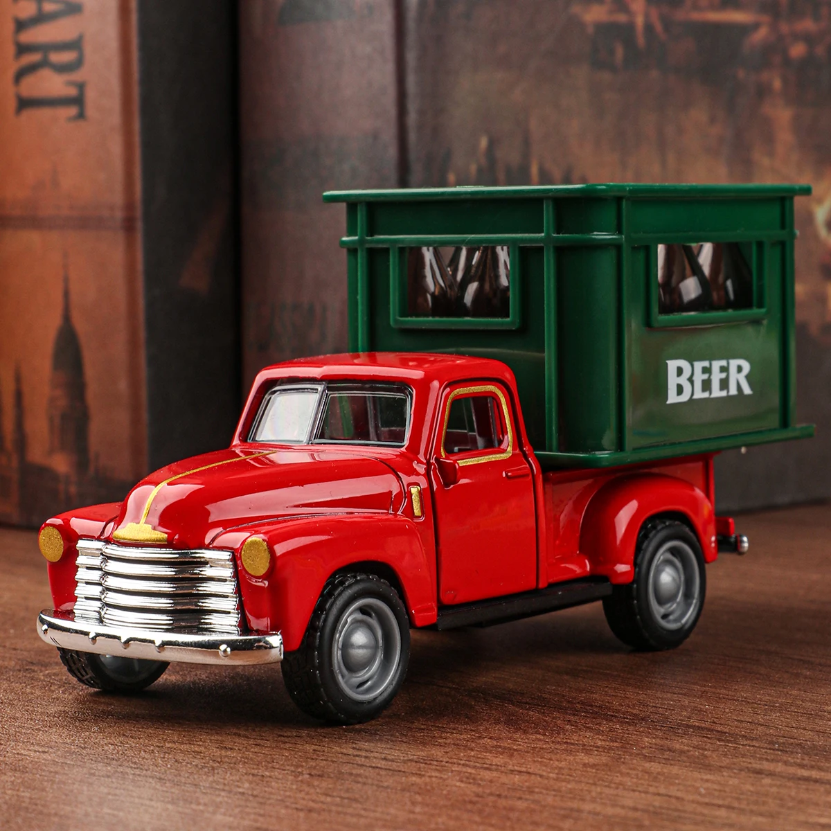 Mini Pickup Truck Beer Crate, 2-Piece Set for Home Decor, Creative Item for Living Room and Office Table, Suitable for Home Deco