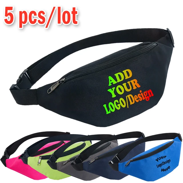 5 szt. Personalizowana saszetka biodrowa z logo, tekstem, zdjęciem, spersonalizowana torba sportowa na zewnątrz, nerka dla mężczyzn i kobiet, torba na pas, torba do biegania.