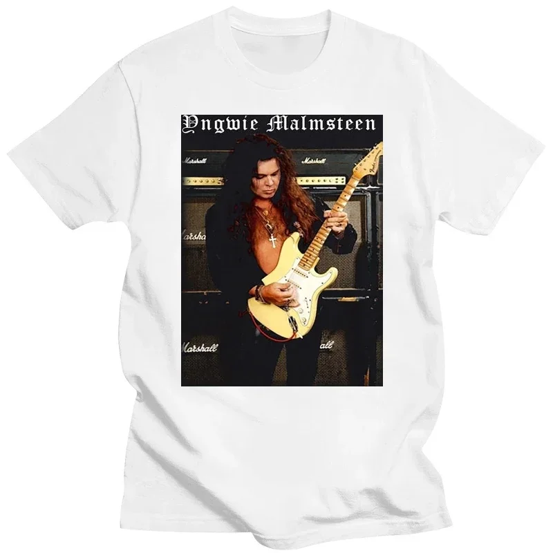 2018 Summer New Men Cotton Designer T Shirts MenCrew Neck Fashion Short Yngwie Malmsteen Heavy  Guitarist T Shirts