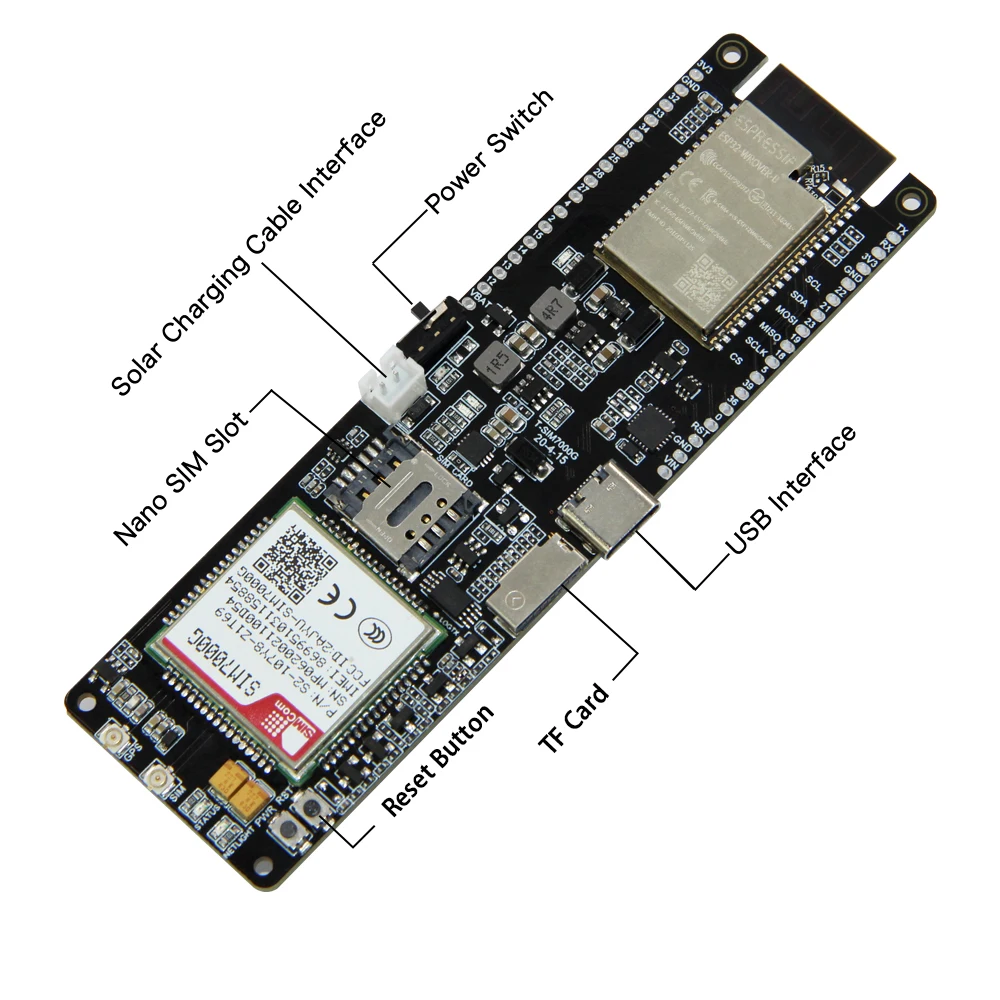 T-SIM7000G SIM Development Board ESP32 WiFi Bluetooth GPS Module SIM7000G SIM7000E SIM7000A SIM7000JC 4/16MB Flash