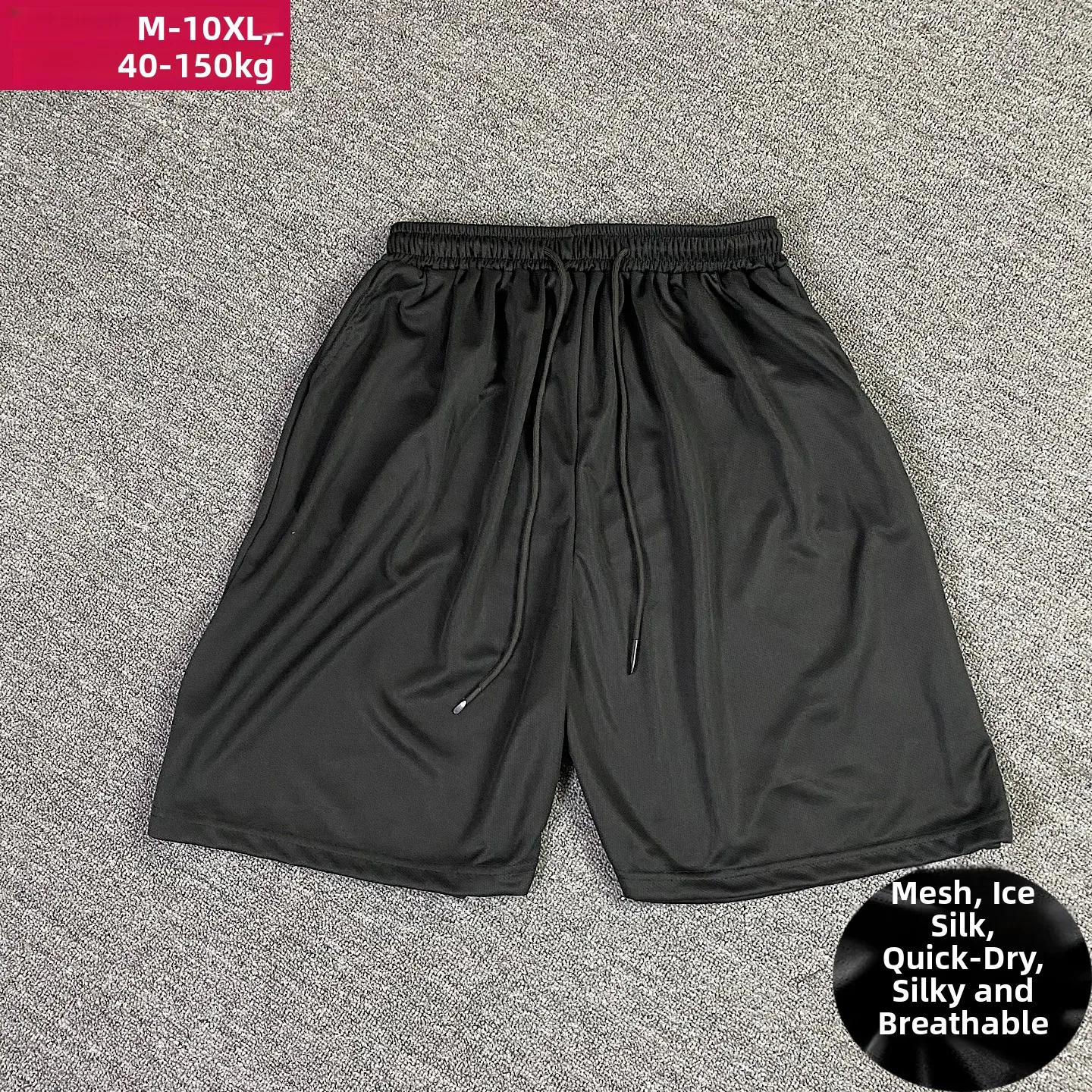 

Ice Silk Me orts Men's Summer Loose Casual Straight Leg Mid-Length Beach Pants Large Size Polyester Fiber Youthful Energy