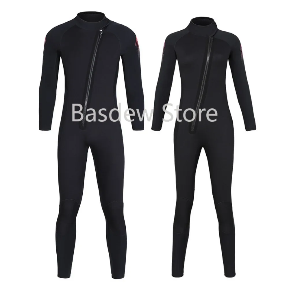 5mm Diving Suit Men's and Women's CR Super Elastic Thickened Warm Piece Surf Clothing Snorkeling Wet Winter Swimsuit