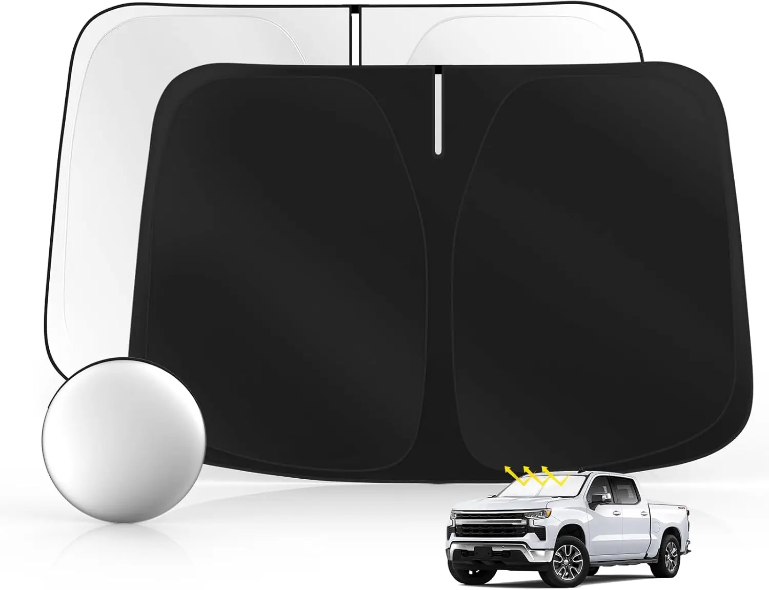 

Windshield Sun Shade for Silverado 1500 2019-2025 2026 Foldable Sunshade Custom Fit Front Window Car Interior Accessories Protec
