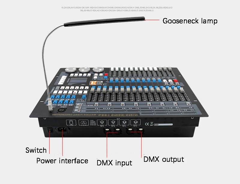 1024 DMX-Konsole mit Flightcase, DJ-Controller, geeignet für bewegliche Scheinwerfer, Strahllichter, Par-Lichter, Bühnenbeleuchtungsausrüstung – Detail 7