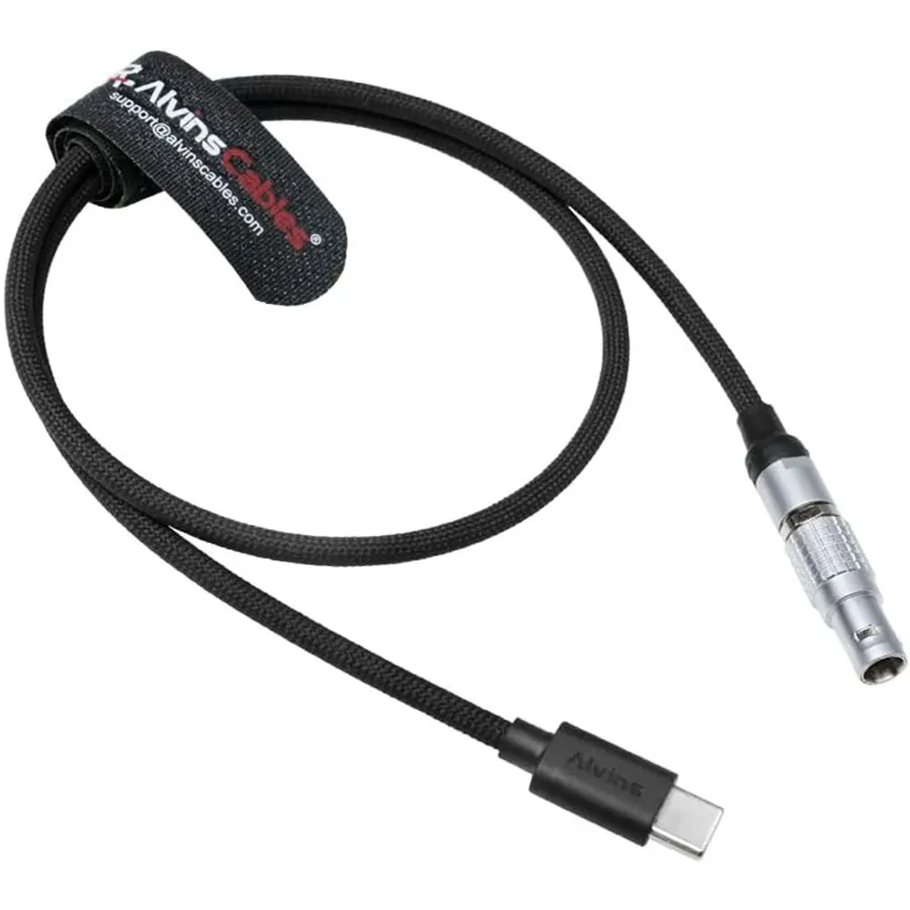 Alvin's Cables Braided USB-C Type-C to 2 Pin 12V Fast Charging Power Cable for Tilta|Teradek|SmallHD|Z-CAM|Blackmagic Pyxis 60cm