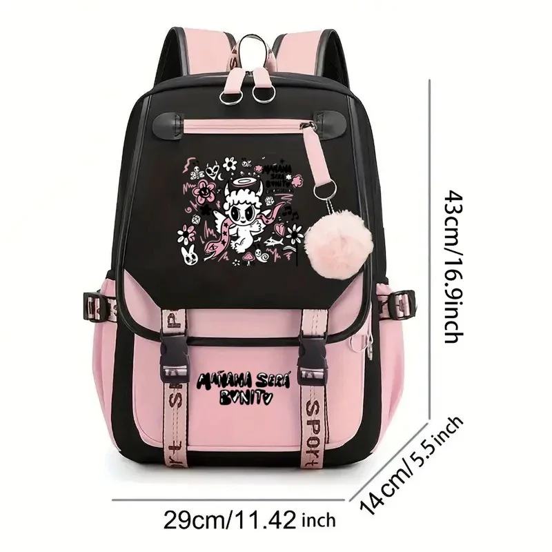 Mochila con estampado de Karol G bichota para niñas, bolso escolar para adolescentes, mochila para portátil