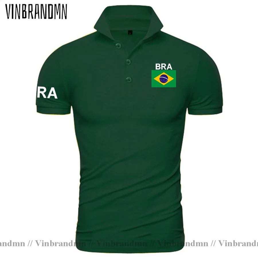 Brazil polo shirts men short sleeve white brands printed for country 2021 cotton nation team flag new brasil BRA Brazilian gyms