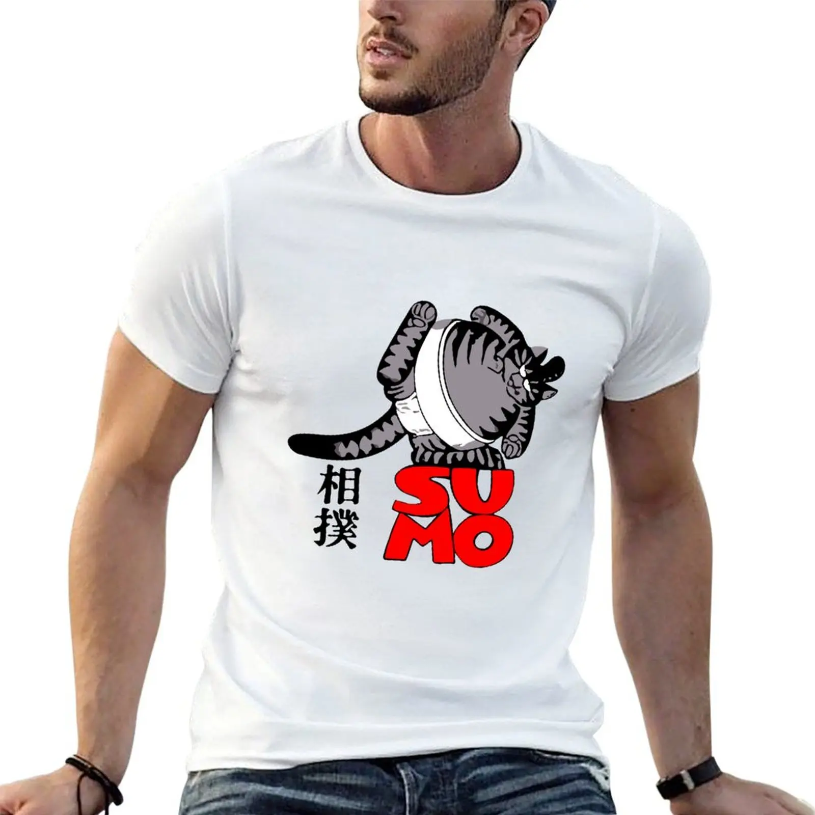 

for man t shirts cotton shirts sumo cotton soft t T-Shirt cat funny for man