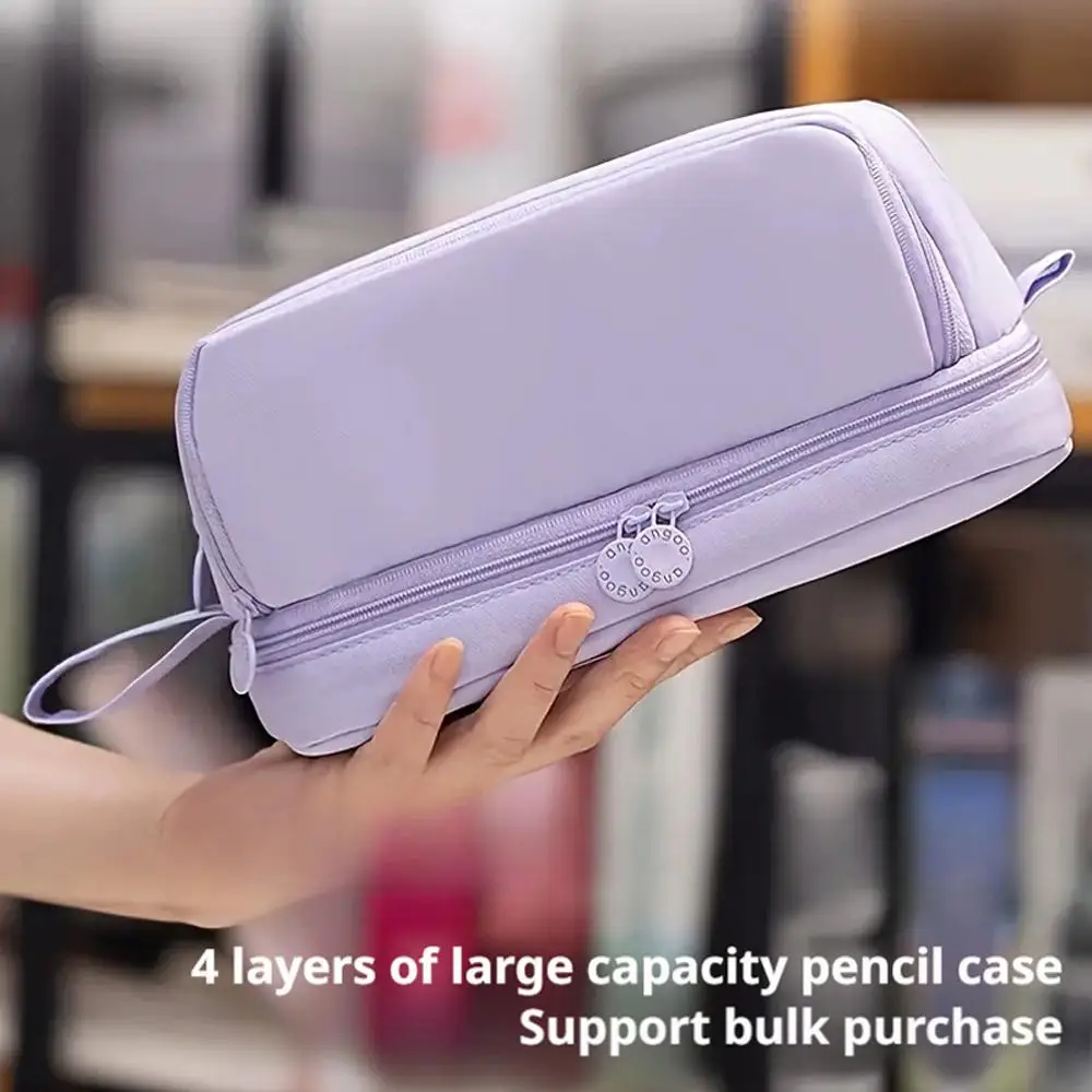 3/4 Compartment Pencil Case Multilayers Large Capacity School Student Pencil Cases Transparent Partition Pen Divider Pen Bag