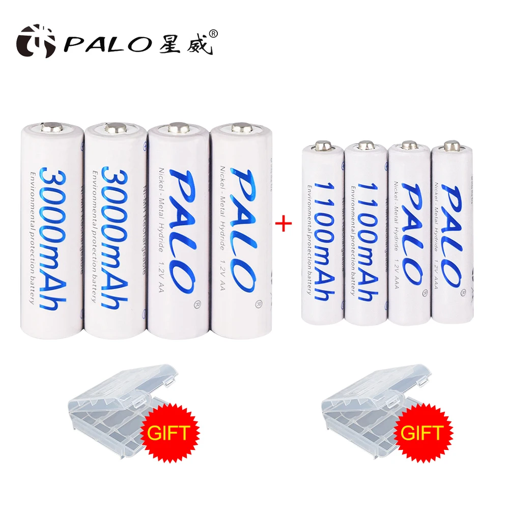 Pilas AA AAA Ni-MH nicd recargables, 1,2 V, 1,2 voltios, 2a, 3a, con 4 ranuras, LCD, USB, cargador de batería inteligente, 4-20 Uds.