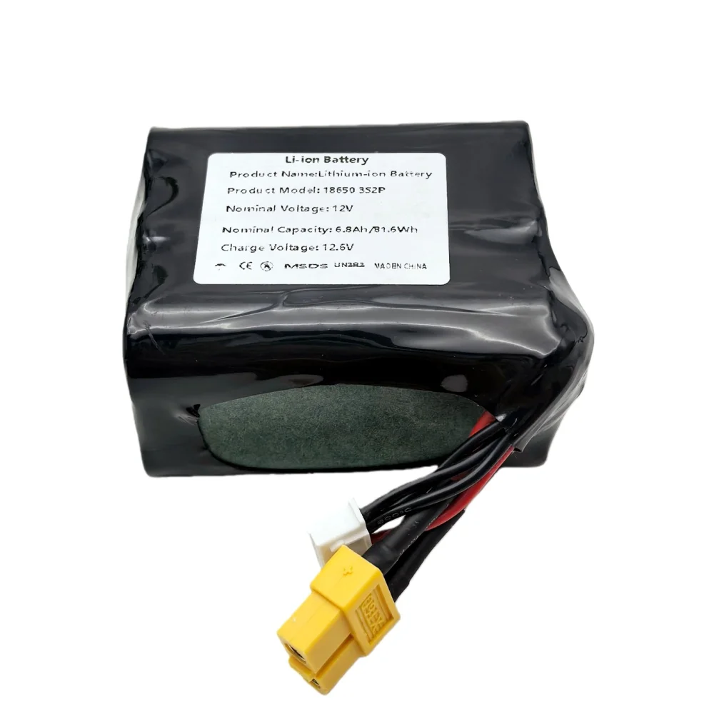 3S2P 12V 6.8Ah High Capacity UAV Rechargeable 12.6V Li-ion Battery for Various RC Airplane Drone Quadrotor XH2.54-4P XT60