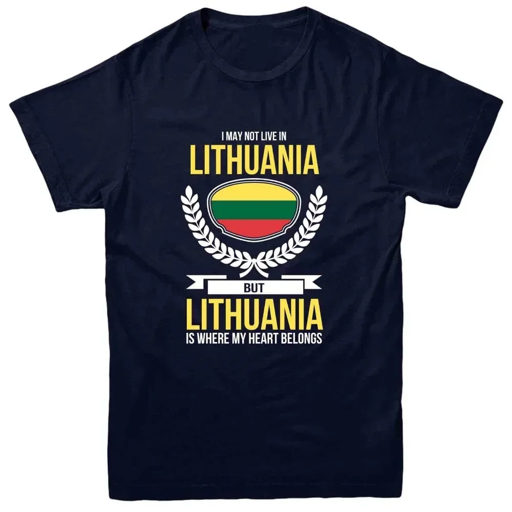 T-shirt Lituanie, mon cœur appartient à la Lituanie, T-shirt d'amour pour le pays, T-shirts d'été 2019 pour hommes, vêtements en promotion