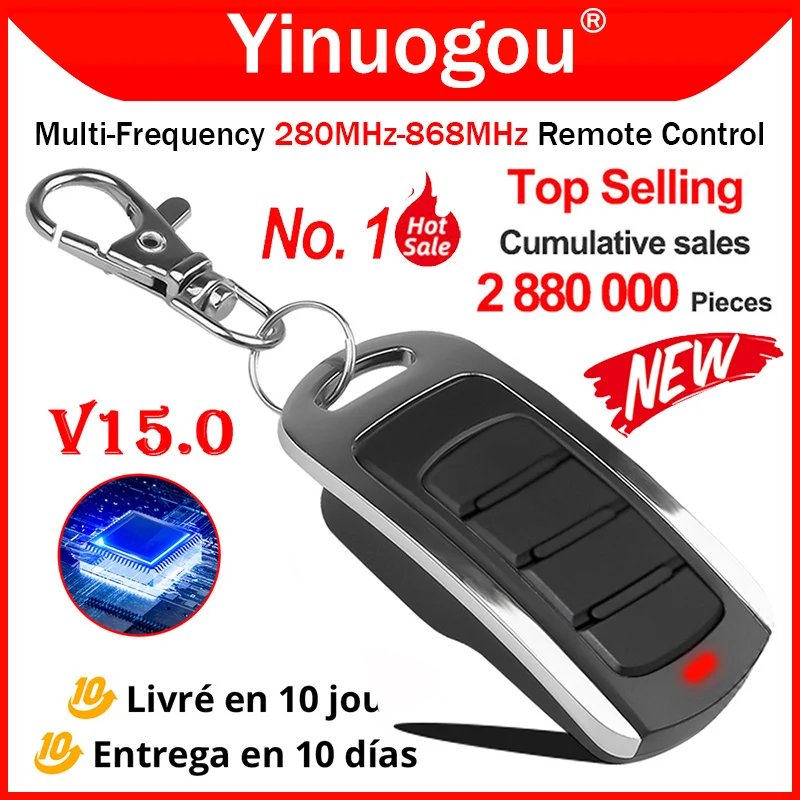 telecommande portail universel, Télécommande de porte de garage 280 MHz-868 MHz multifréquence porte télécommande duplicateur, commande porte de